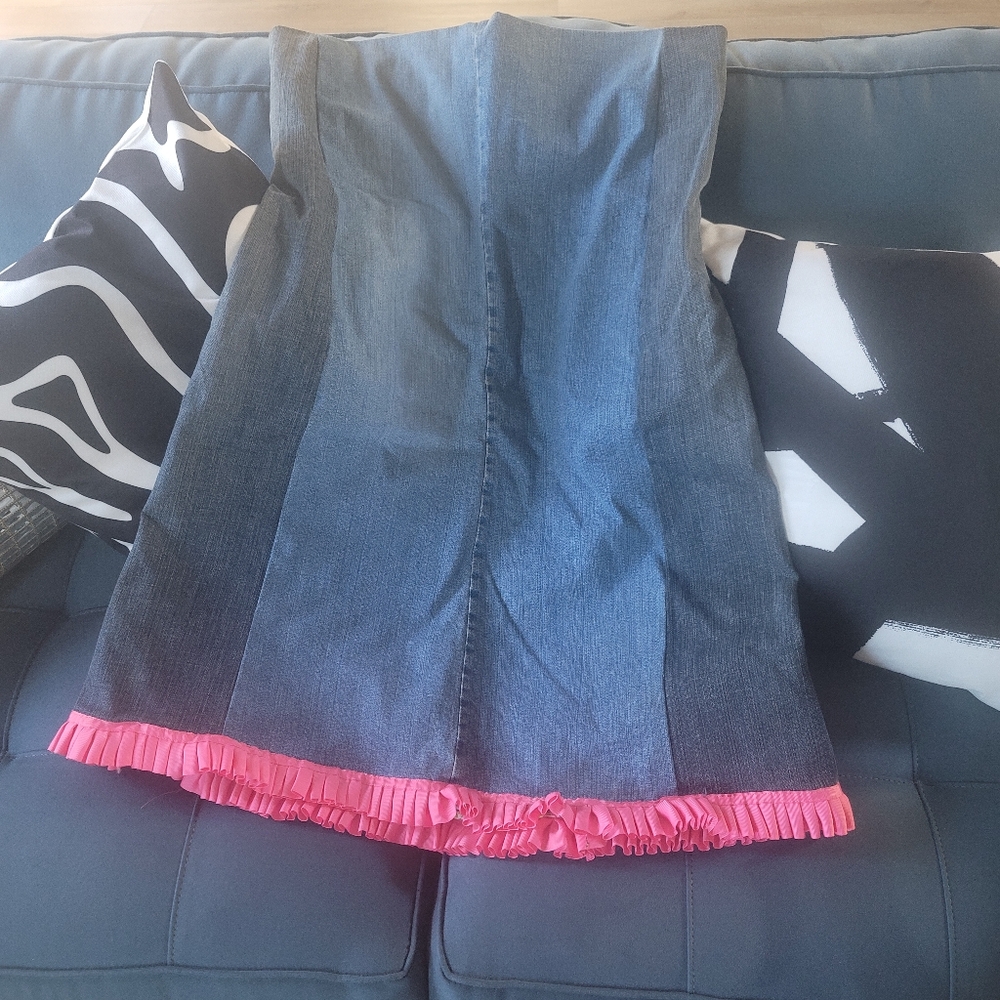 Stapless custom-made denim dress